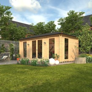 18'x10' Sampi Log Cabin 44mm by Tiger Sheds - 0% Finance - Buy Now Pay Later