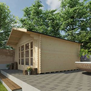 Garden Office - 10'x12' The Siberian 44mm Log Cabin - Whichshed.co.uk