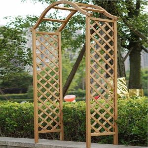 Garden Arch Wooden Pergola Trellis Rose Climbing Plant Archway Tan Frame 2008675 - Brown Tan