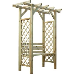 Pressure Treated Pergola Arbour Seat - Green