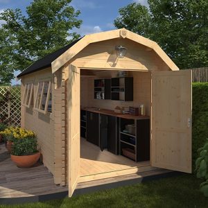 Garden Office - 10'x8' The Thurber - 44mm Log Cabin - Whichshed.co.uk