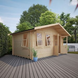 Garden Office - 10'x14' The Zeta 44mm Log Cabin - Whichshed.co.uk