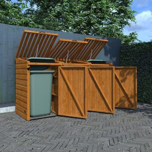 8'x3' Tiger Sheds Triple Wheelie Bin Store - Garden Storage Shed - 0% Finance - Buy Now Pay Later