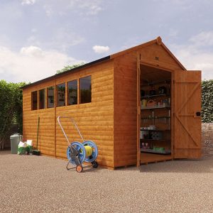 12'x8' Tiger Heavyweight Workshop Shed Special Log Board Cladding - Whichshed.co.uk