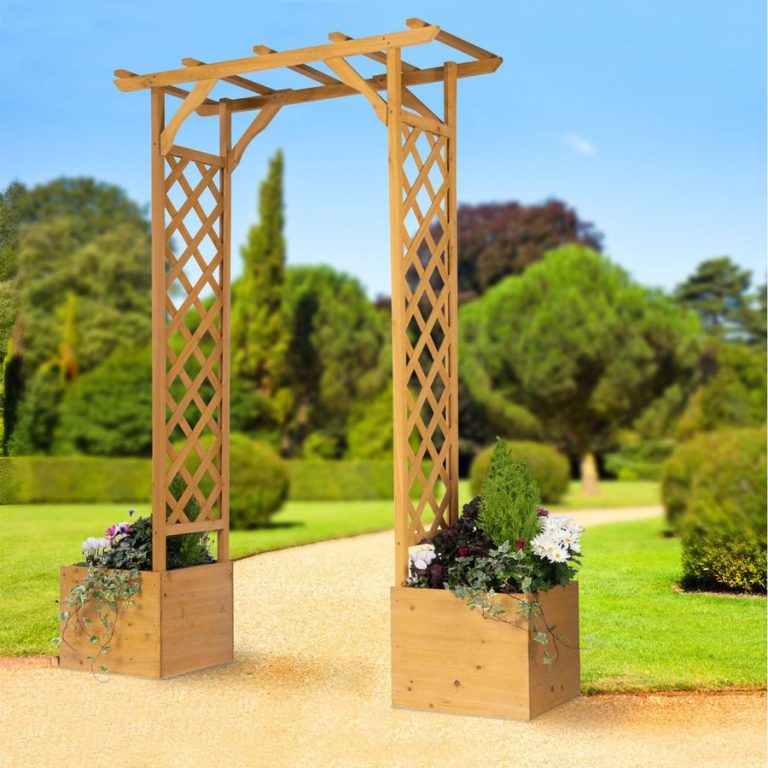 Wooden Arch and Planters - Firwood