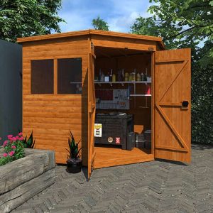 7'x7' Loglap Corner Shed - Wooden Corner Garden Sheds - Whichshed.co.uk