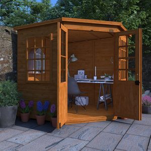 6'x6' Tiger Loglap Corner Summerhouse - Garden Corner Summerhouses - Whichshed.co.uk