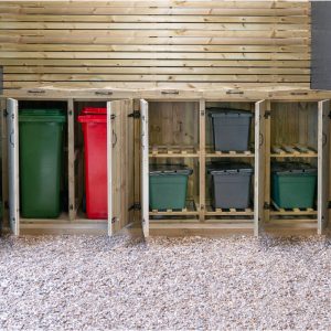 Garden Village Combi Bin Store - 2 Wheelie Bin / 6 Recycle Box