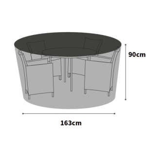 Ultimate Protector 90cm High Circular Patio Set Cover - 4 Seat - Charcoal