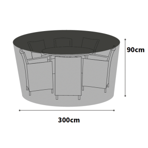 Ultimate Protector Circular Patio Set Cover - 8 Seat - Charcoal