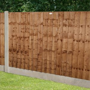 Forest 6' x 4' Brown Pressure Treated Vertical Closeboard Fence Panel (1.83m x 1.22m)