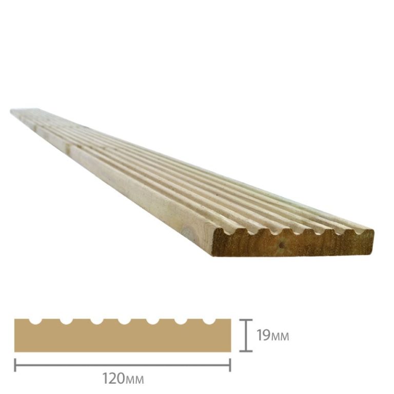 Forest Treated Softwood Value Deck Board 19mm x 120mm x 2.4m Pack of 10