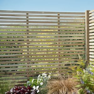 Forest 6' x 6' Pressure Treated Contemporary Slatted Fence Panel (1.8m x 1.8m)