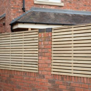 Hartwood 3' x 6' Pressure Treated Contemporary Double Slatted Fence Panel