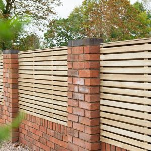 Forest 6' x 4' Pressure Treated Contemporary Double Slatted Fence Panel (1.8m x 1.2m)