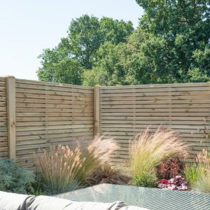 Hartwood 5' x 6' Pressure Treated Contemporary Double Slatted Fence Panel