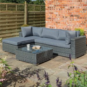 Rowlinson Vienna Lounger Set - Grey Weave