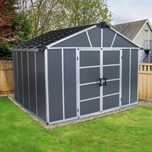 Palram - Canopia 11' x 9' Yukon Dark Grey Shed With Floor